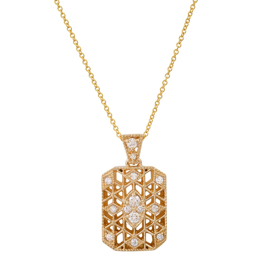 14K Yellow Gold Setting with 0.40ct Diamond Pendant: Retail: $4,815.00 ****** 14K Yellow Gold Setting with 0.40ct Diamond Pendant ****** Size: 18 Chain / Metal: 14K Yellow Gold / Total Item Weight: 6.0 Grams / Country Made: United States / / Main