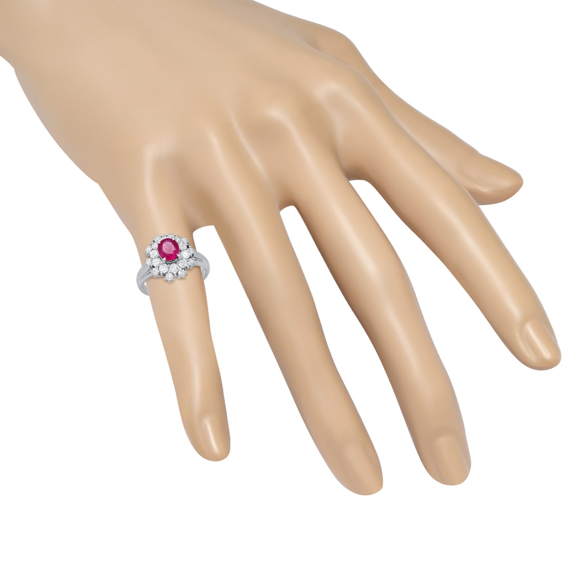 Platinum Setting with 1.01ct Ruby and 0.78ct Diamond Ladies Ring - 4