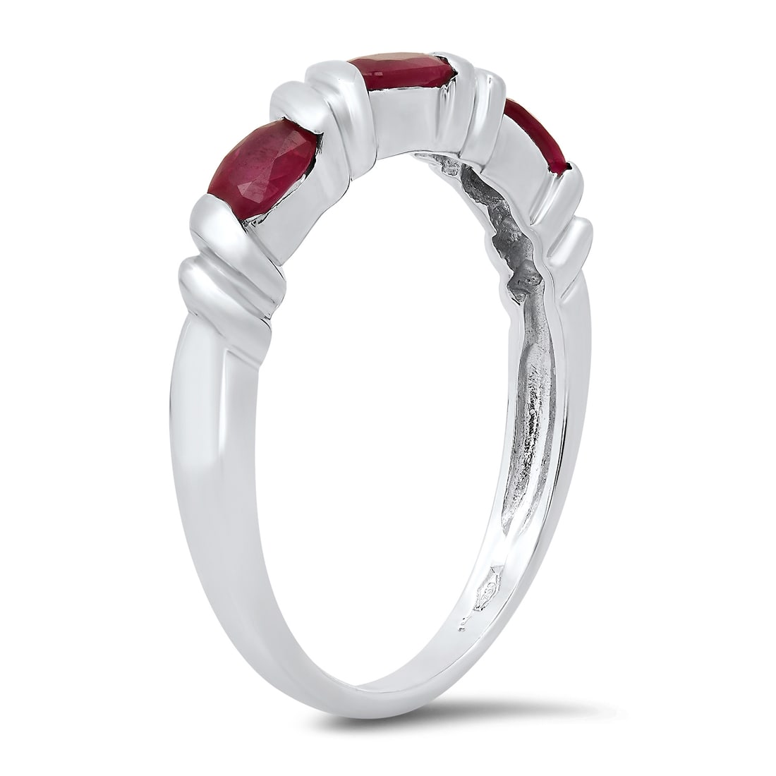 14K Whire Gold Setting with 0.68ct Ruby Ladies Ring - 2