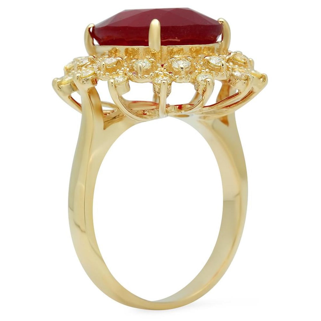 14K Yellow Gold 8.39ct Ruby and 0.53ct Diamond Ring - 2