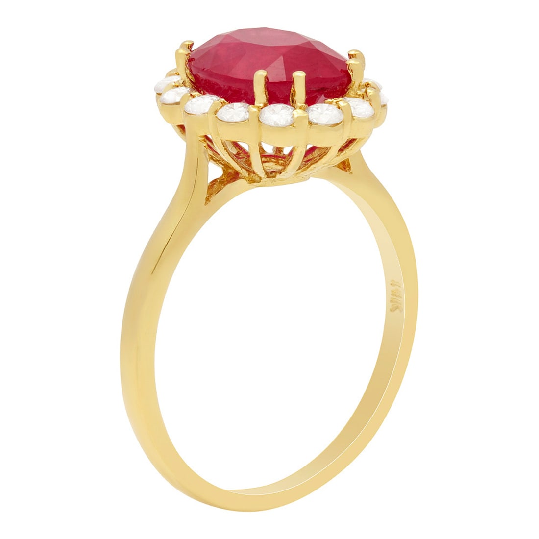 14k Yellow Gold 3.71ct Ruby 0.53ct Diamond Ring - 2