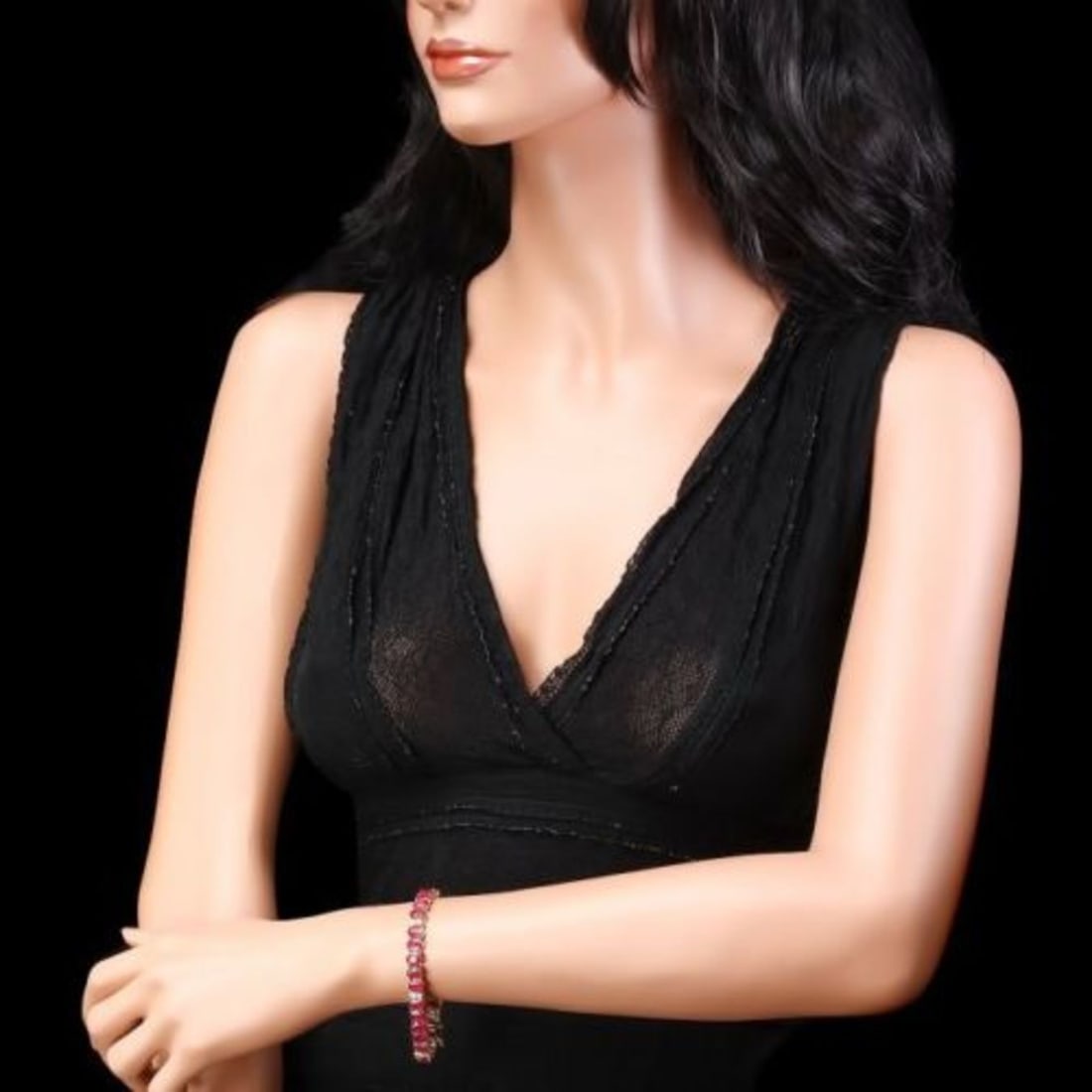 14K Gold 29.69ct Ruby 1.21ct Diamond Bracelet - 5