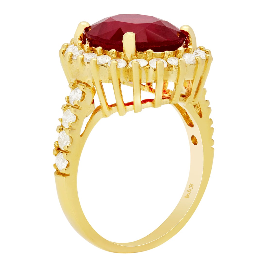 14k Yellow Gold 7.93ct Ruby 1.08ct Diamond Ring - 2