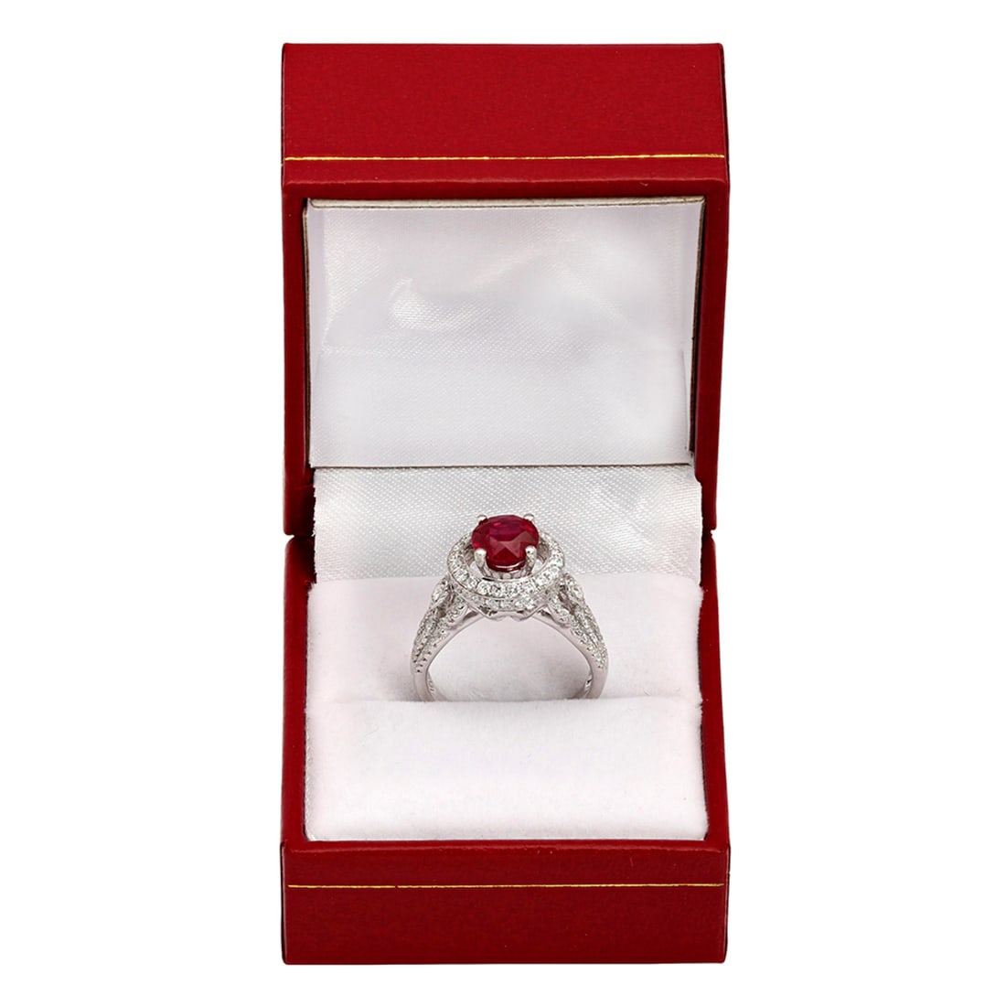 14k White Gold 1.94ct Ruby 0.97ct Diamond Ring - 3