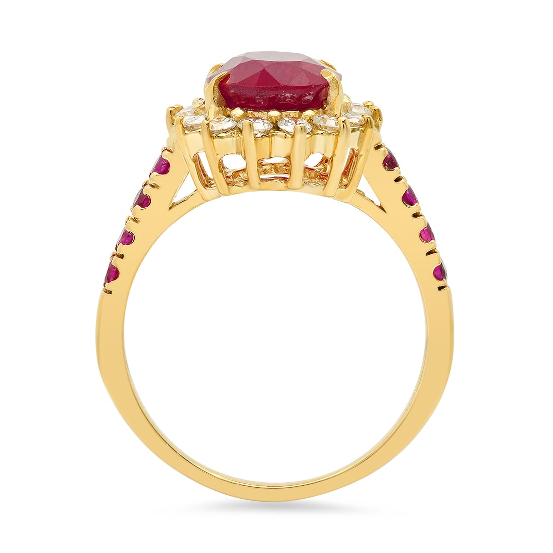 14K Yellow Gold 3.65ct Ruby and 0.80ct Diamond Ring - 2