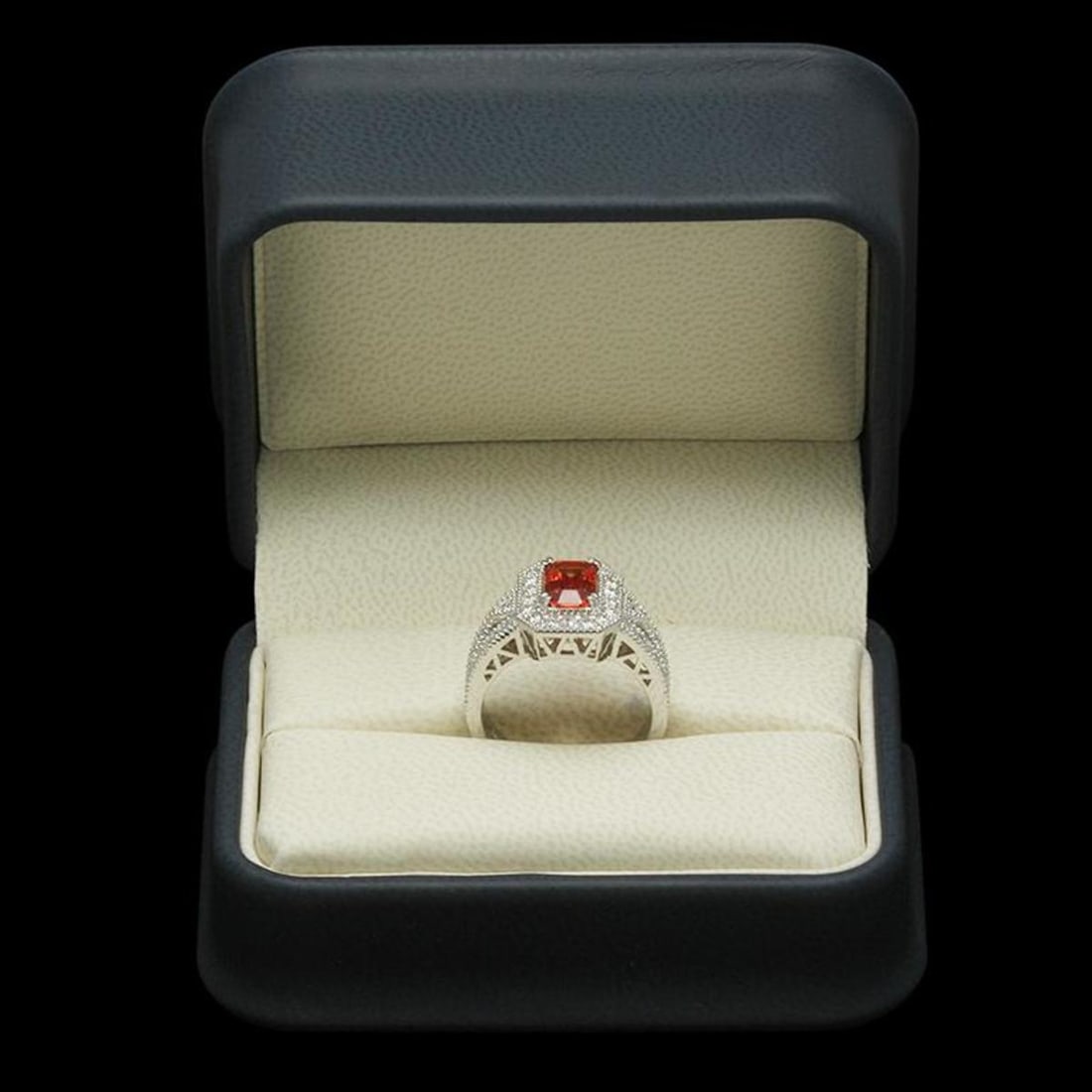 14K White Gold 1.53ct Ruby and 1.06ct Diamond Ring - 3