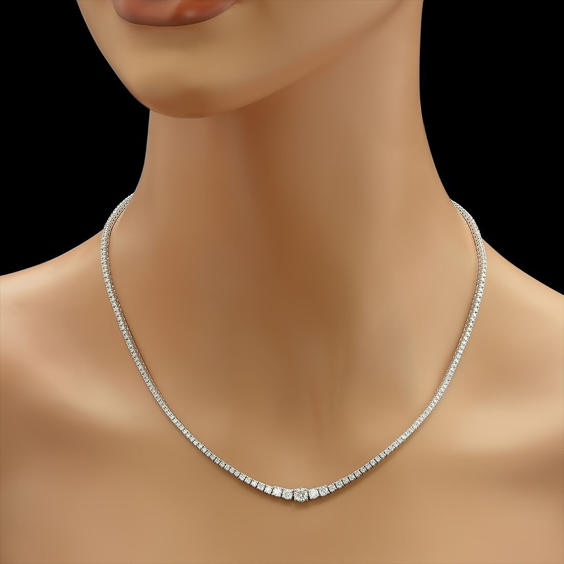 14K White Gold and 5.61ct Diamond Necklace: Retail: $24,726.00 ****** 14K White Gold and 5.61ct Diamond Necklace ****** Metal: 14K White Gold / Total Item Weight: 15.6 Grams / Country Made: United States / / Main Stone: Diamond / Carat Total