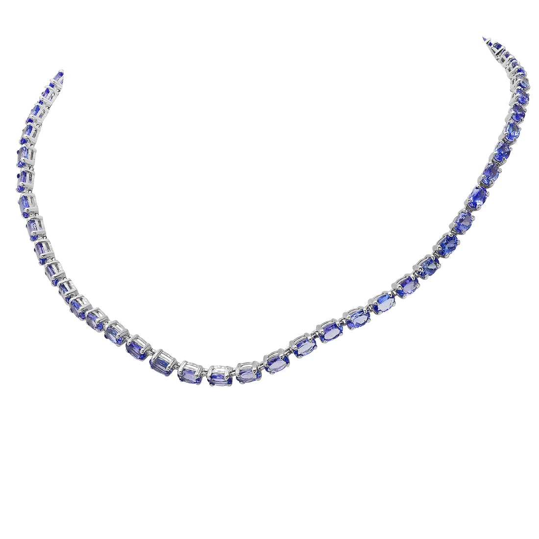 14K White Gold with 40.0ct Tanzanite Necklace: Retail: $25,450.00 ****** 14K White Gold with 40.0ct Tanzanite Necklace ****** Size: 17 / Metal: 14K White Gold / Total Item Weight: 21.3 Grams / Country Made: United States / / Main Stone: