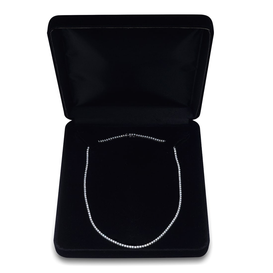 14K White Gold Setting with 7.98ct Diamond Necklace - 3