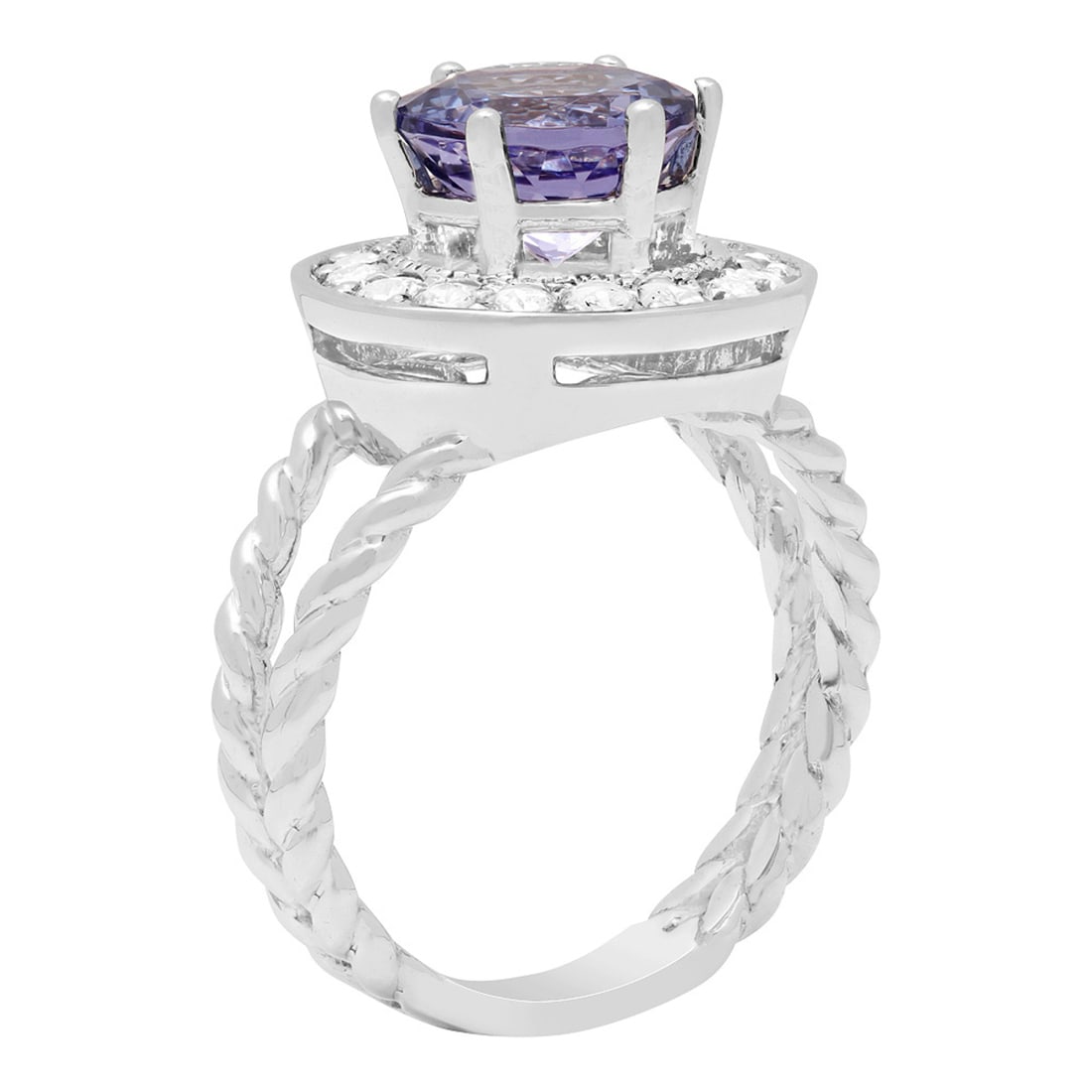 14k White Gold 2.26ct Tanzanite 0.52ct Diamond Ring - 2