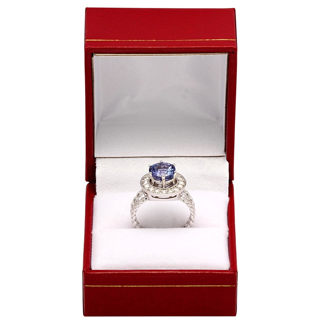 14k White Gold 2.26ct Tanzanite 0.52ct Diamond Ring - 4