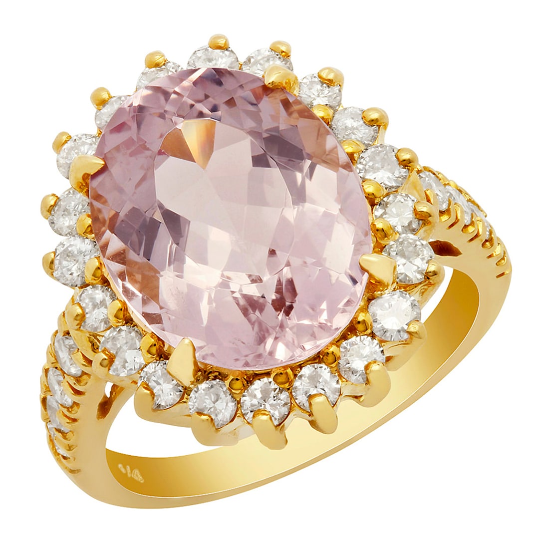 14k Yellow Gold 5.87ct Morganite 1.01ct Diamond Ring: Retail: $8,475.00 ****** 14k Yellow Gold 5.87ct Morganite 1.01ct Diamond Ring ****** Metal: 14K Yellow Gold / Total Item Weight: 6.60 grams / Country Made: United States / / Main Stone: Morganite /
