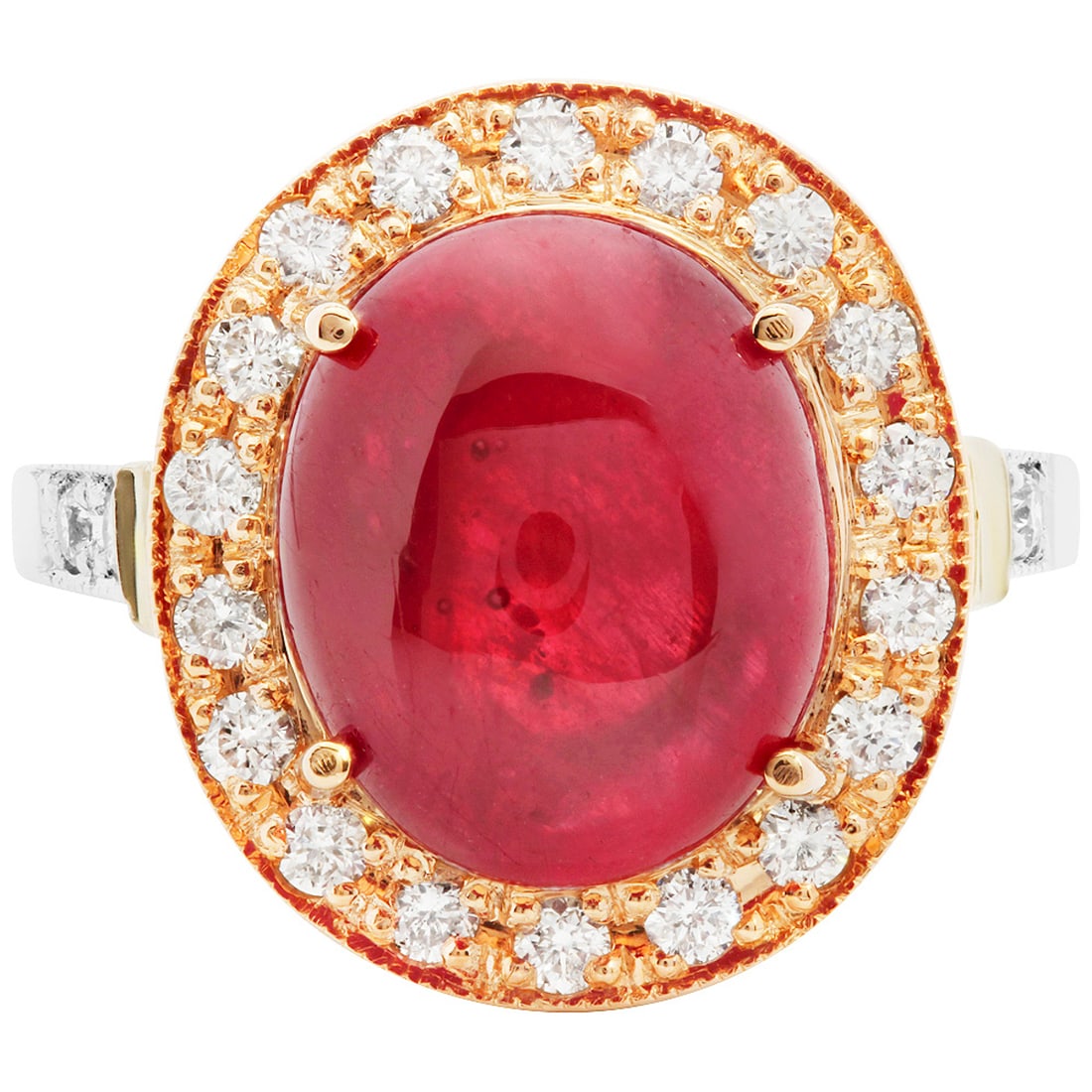 14k White & Rose Gold 8.62ct Ruby 0.62ct Diamond Ring - 3