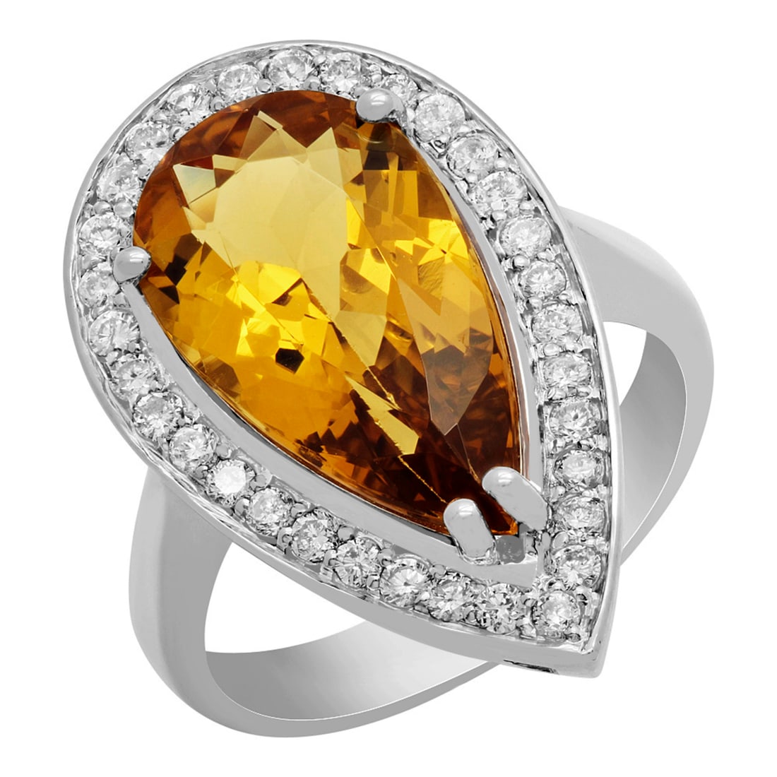 14k White Gold 5.31ct Yellow Beryl 0.66ct Diamond Ring: Retail: $7,335.00 ****** 14k White Gold 5.31ct Yellow Beryl 0.66ct Diamond Ring ****** Metal: 14K White Gold / Total Item Weight: 8.20 grams / Country Made: United States / / Main Stone: Yellow