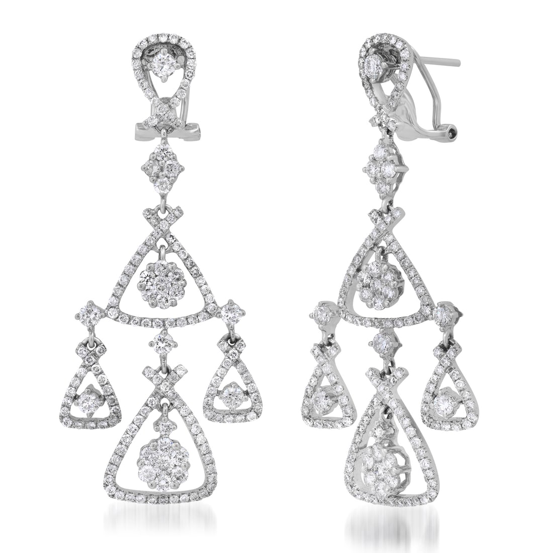 18K White Gold Setting with 2.95ct Diamond Ladies Earrings: Retail: $13,920.00 ****** 18K White Gold Setting with 2.95ct Diamond Ladies Earrings ****** Metal: 18K White Gold / Total Item Weight: 10.8 Grams / Country Made: United States / / Main Stone: Diamond
