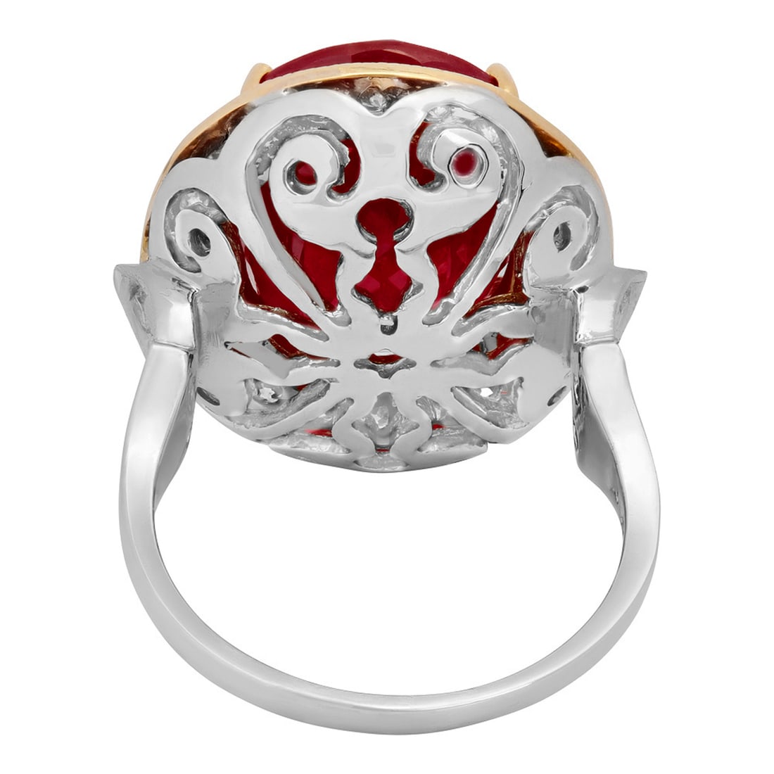 14k Yellow Gold 14.92ct Ruby 0.87ct Diamond Ring - 4