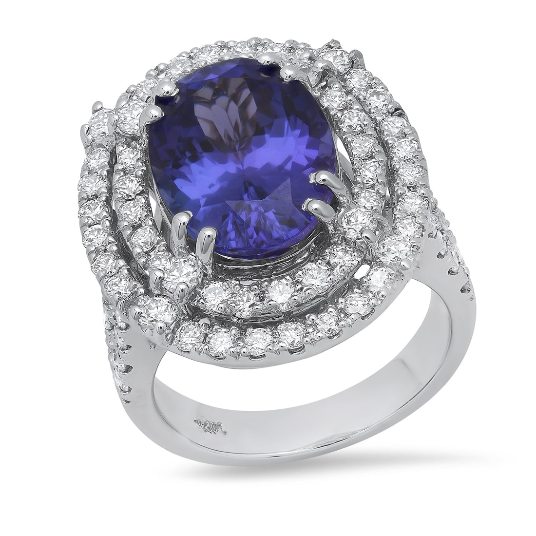 14K White Gold Setting with 7.81ct Tanzanite and 2.05ct Diamond Ladies Ring: Retail: $33,300.00 ****** 14K White Gold Setting with 7.81ct Tanzanite and 2.05ct Diamond Ladies Ring ****** Size: 7(we offer free resizing to winning bidders) / Metal: 14K White Gold / Total Item