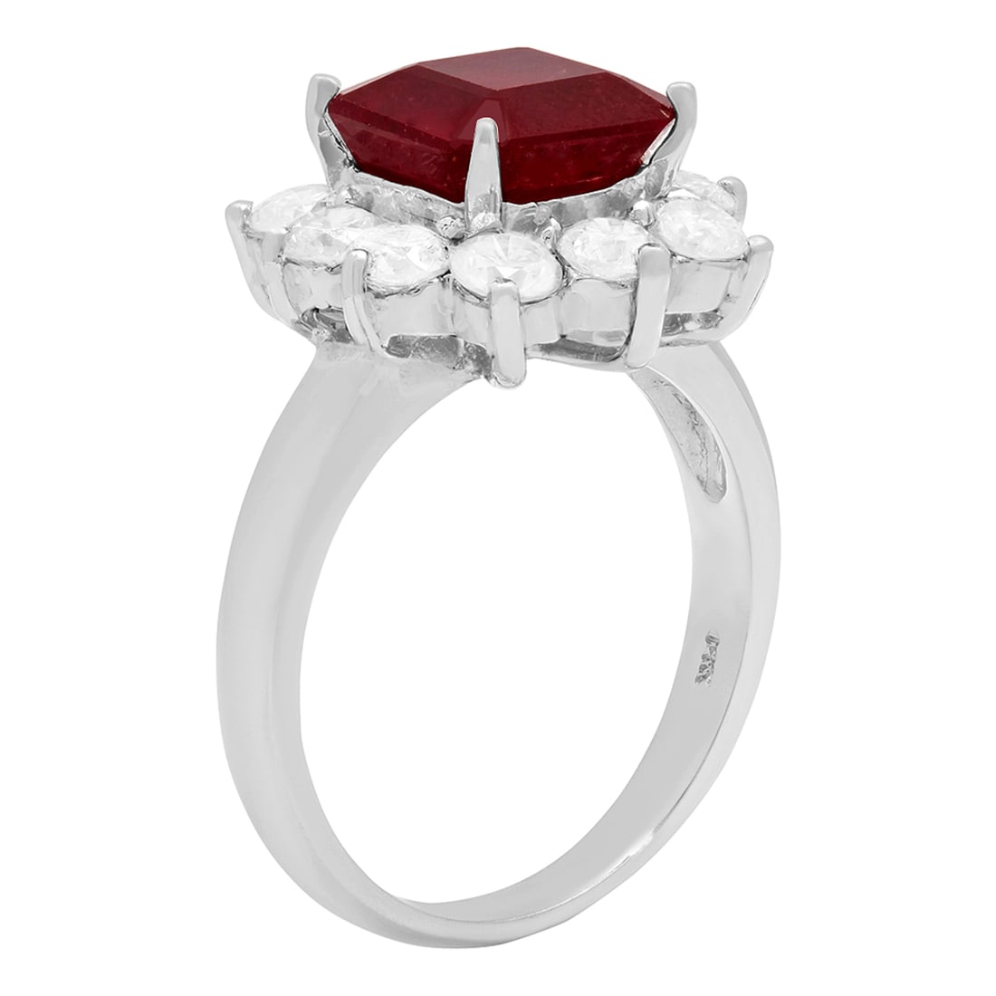 14k White Gold 3.40ct Ruby 1.25ct Diamond Ring - 2