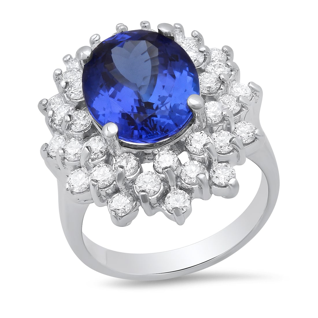 18K White Gold Setting with 5.46ct Tanzanite and 1.67ct Diamond Ring: Retail: $25,200.00 ****** 18K White Gold Setting with 5.46ct Tanzanite and 1.67ct Diamond Ring ****** Size: 7(we offer free resizing to winning bidders) / Metal: 18K White Gold / Total Item Weight: