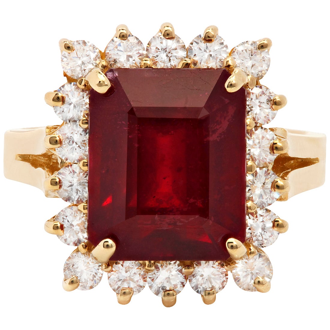 14k Yellow Gold 7.81ct Ruby 0.91ct Diamond Ring - 3