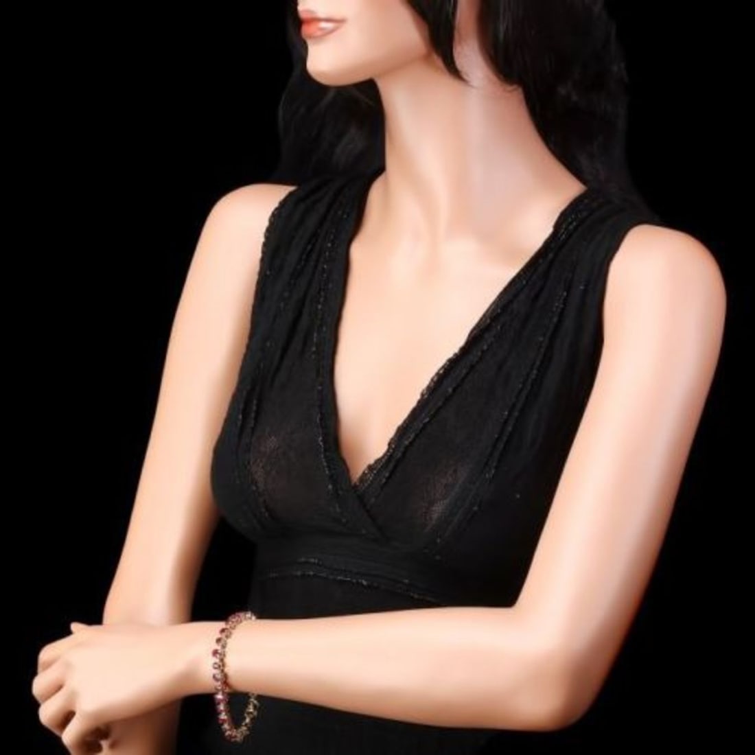 14K Gold 22.95ct Ruby 1.06ct Diamond Bracelet - 5