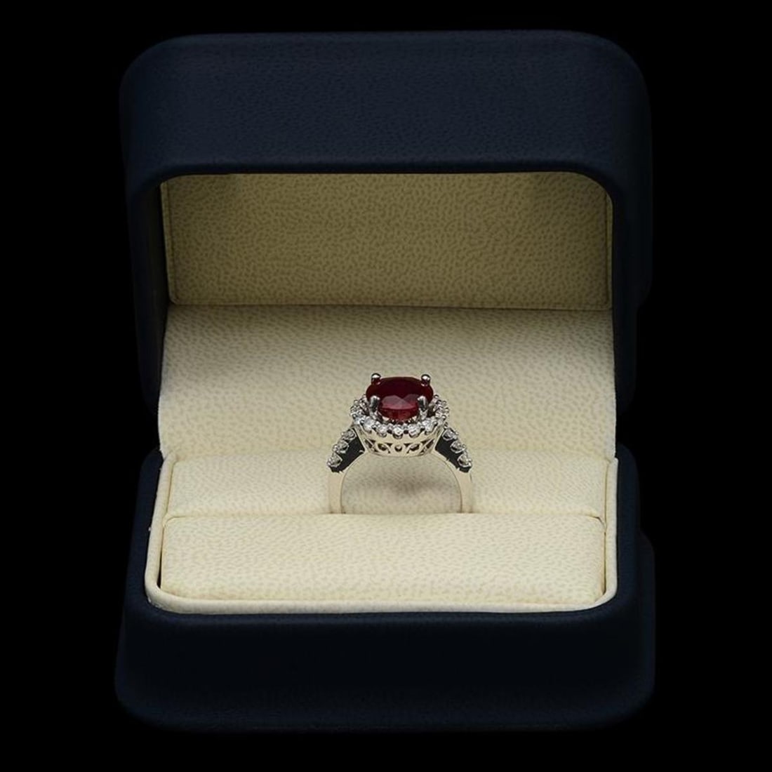 14K White Gold 3.83ct Ruby and 0.91ct Diamond Ring - 3