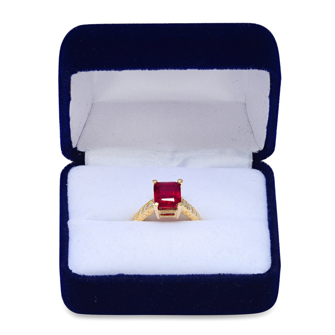 14K Yellow Gold 4.50ct Ruby and 0.30ct Diamond Ring - 5