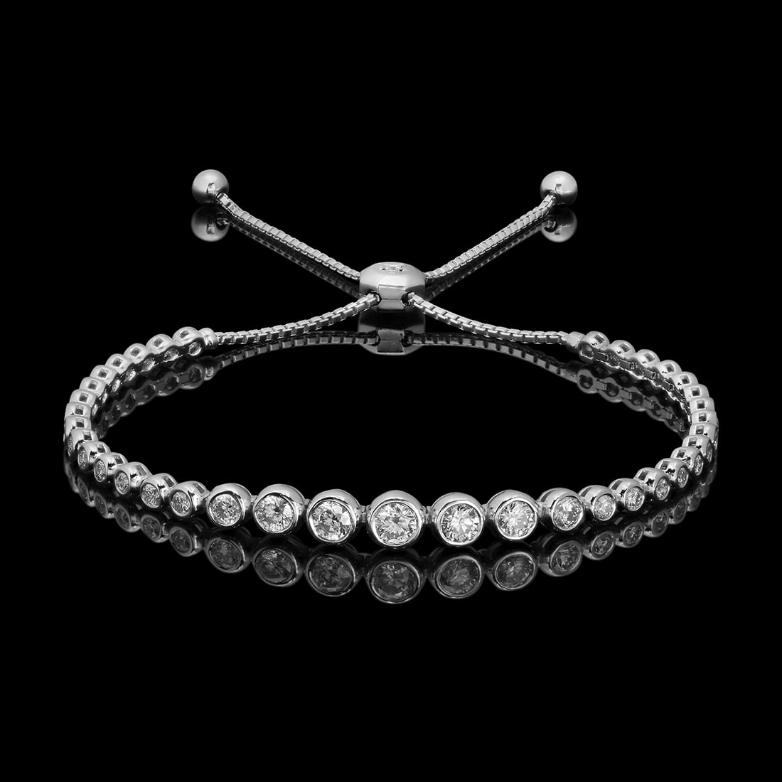14k White Gold 2.11ct Diamond Bracelet: Retail: $8,365.00 ****** 14k White Gold 2.11ct Diamond Bracelet ****** Size: 7 / Metal: 14k White Gold / Total Item Weight: 8.9 Grams / Country Made: United States / / Main Stone: Diamond / Color: Whi
