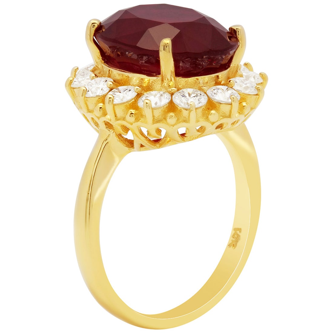 14k Yellow Gold 11.08ct Ruby 1.46ct Diamond Ring - 2