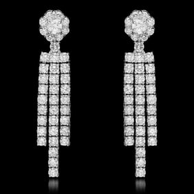 18K White Gold and 2.55ct Diamond Earrings