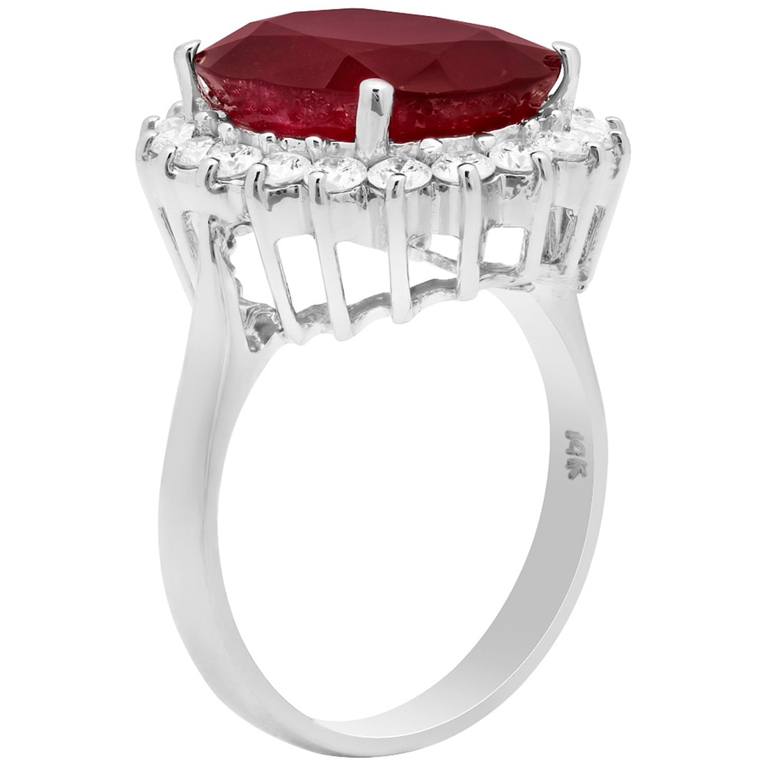 14k White Gold 9.65ct Ruby 0.93ct Diamond Ring - 2