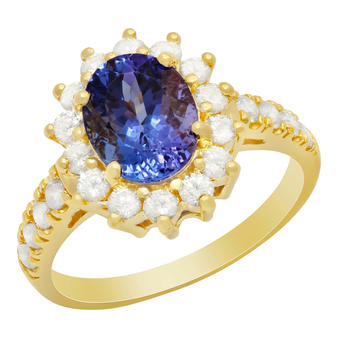 14k Yellow Gold 2.03ct Tanzanite 0.81ct Diamond Ring: Retail: $4,470.00 ****** 14k Yellow Gold 2.03ct Tanzanite 0.81ct Diamond Ring ****** Metal: 14K Yellow Gold / Total Item Weight: 4.20 grams / Country Made: United States / / Main Stone: Tanzanite /