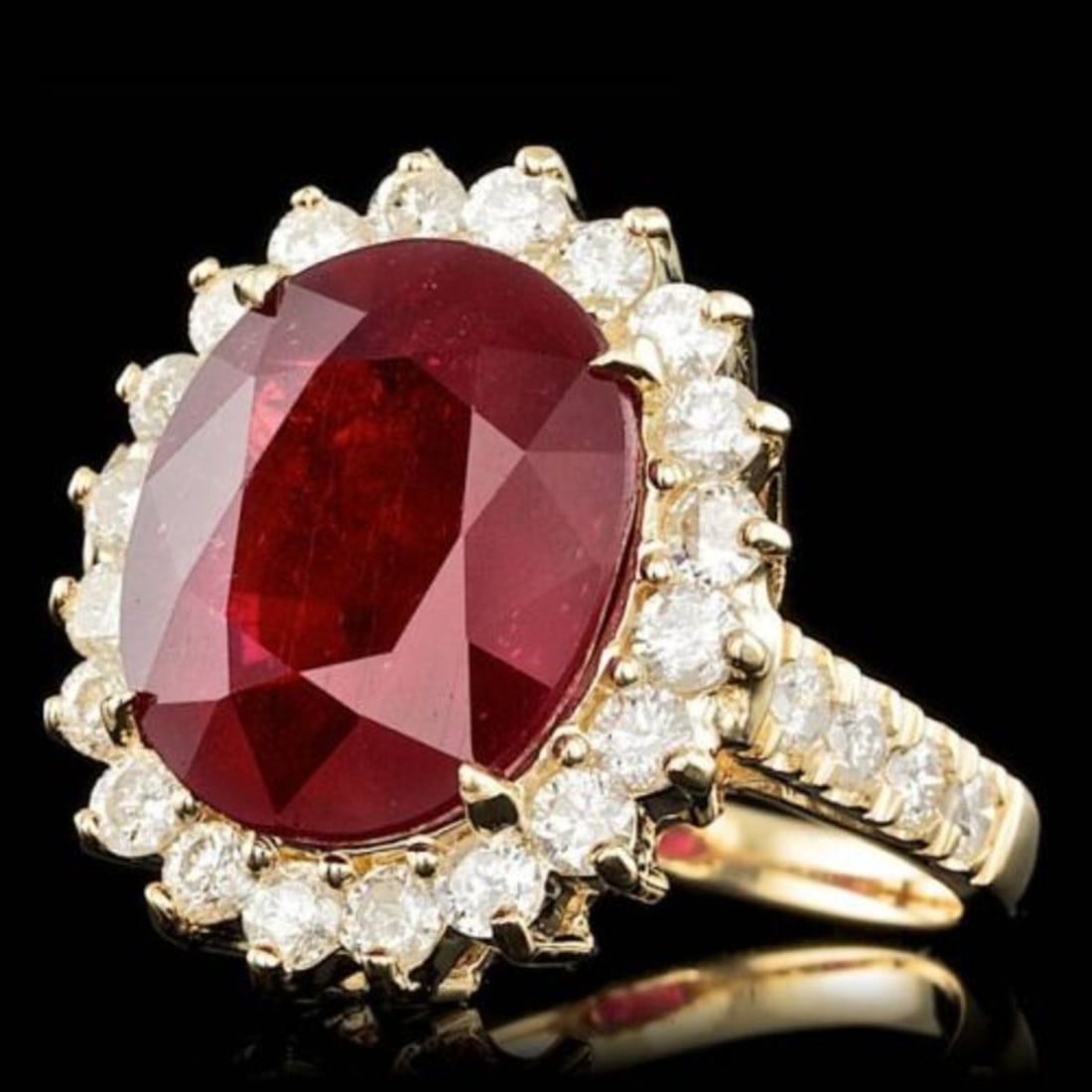 14K Yellow Gold 9.85ct Ruby and 1.34ct Diamond Ring - 2