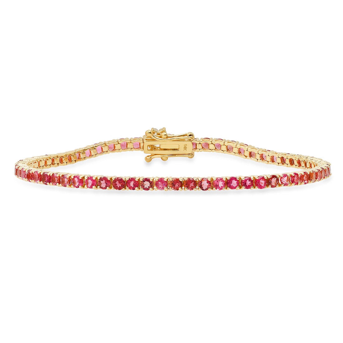 14K Yellow Gold with 4.56ct Tourmaline and 0.32ct Diamond Bracelet: Retail: $7,500.00 ****** 14K Yellow Gold with 4.56ct Tourmaline and 0.32ct Diamond Bracelet ****** Metal: 14K Yellow Gold / Total Item Weight: 7.5 Grams / Country Made: United States / / Main Stone: