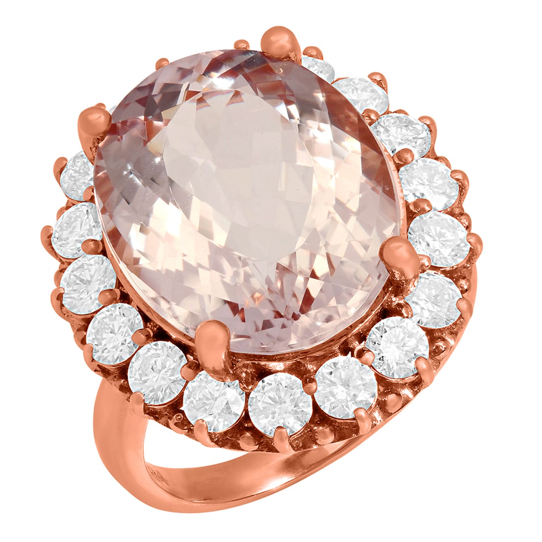 14k Rose Gold 13.09ct Kunzite 2.23ct Diamond Ring (1 of 5)