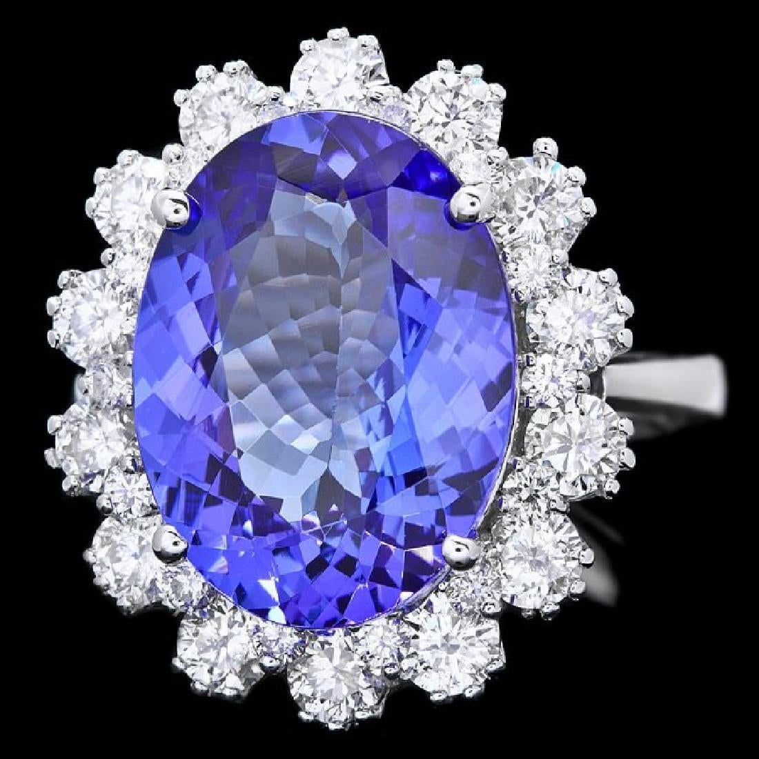 14K White Gold 7.90ct Tanzanite and 1.82ct Diamond Ring: Retail: $22,685.00 ****** 14K White Gold 7.90ct Tanzanite and 1.82ct Diamond Ring ****** Metal: 14K White Gold / Total Item Weight: 7.0 Grams / Country Made: United States / / Main Stone: Tanzanite