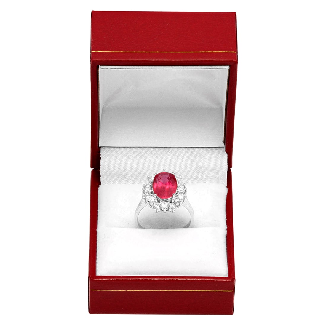 14k White Gold 4.61ct Ruby 0.98ct Diamond Ring - 3