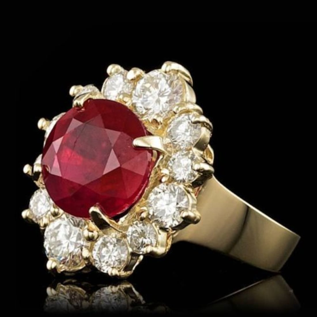 14K Yellow Gold 5.57ct Ruby and 1.88ct Diamond Ring - 2