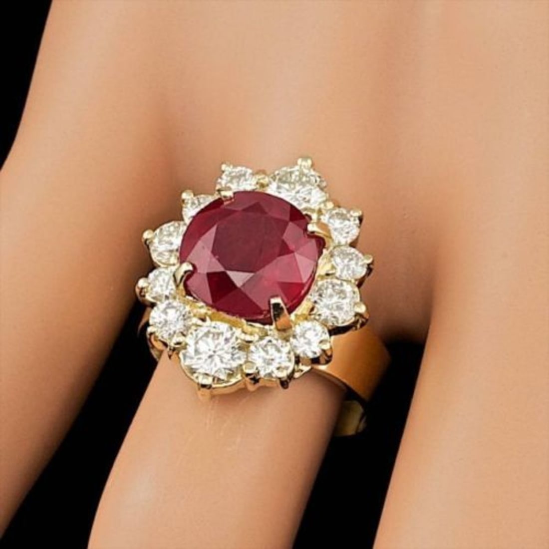 14K Yellow Gold 5.57ct Ruby and 1.88ct Diamond Ring - 3