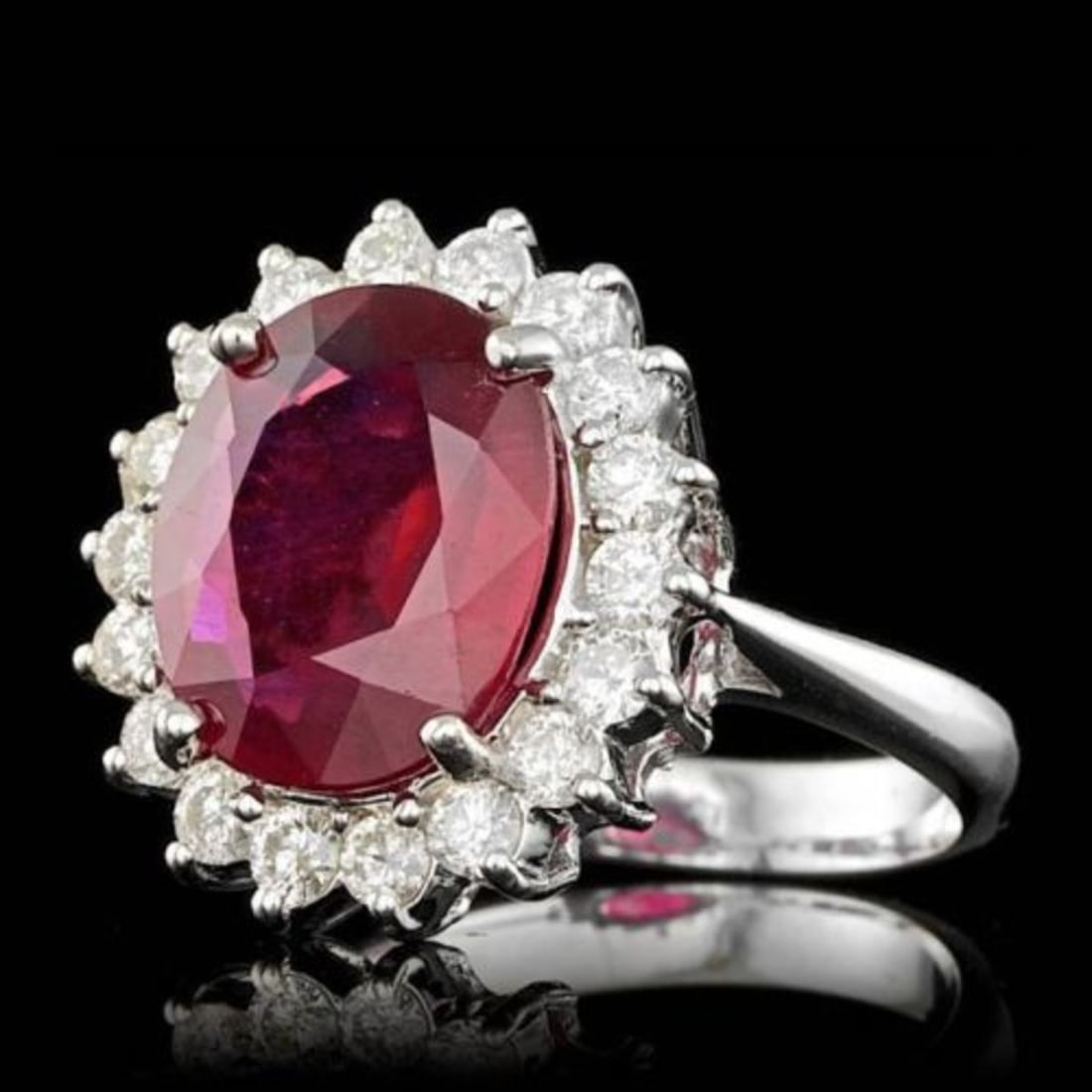 14K White Gold 4.96ct Ruby and 0.87ct Diamond Ring - 2