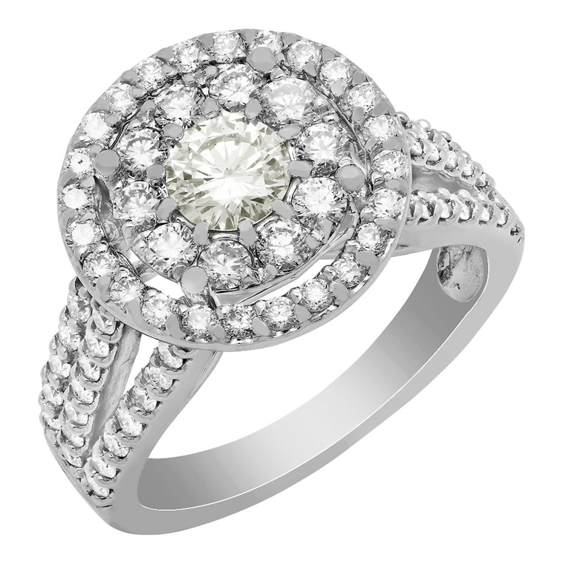 14k White Gold 0.47ct & 1.87ct Diamond Ring: Retail: $10,675.00 ****** 14k White Gold 0.47ct & 1.87ct Diamond Ring ****** Metal: 14K White Gold / Total Item Weight: 6.70 grams / Country Made: United States / / Main Stone: Diamond / Carat Total