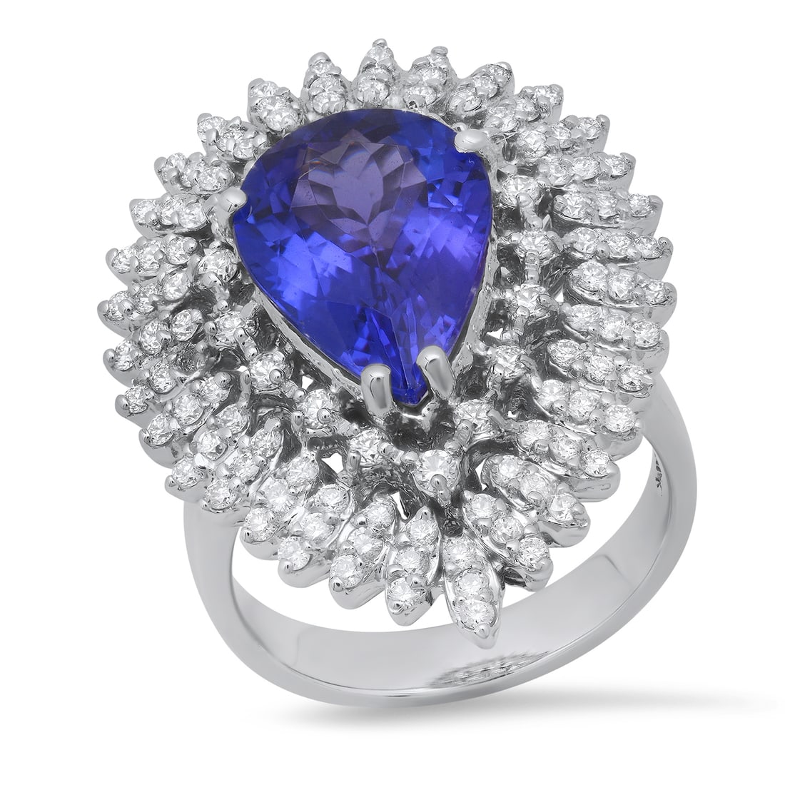 14K White Gold Setting with 4.75ct Tanzanite and 1.20ct Diamond Ladies Ring: Retail: $21,627.00 ****** 14K White Gold Setting with 4.75ct Tanzanite and 1.20ct Diamond Ladies Ring ****** Size: 7(we offer free resizing to winning bidders) / Metal: 14K White Gold / Total Item Wei