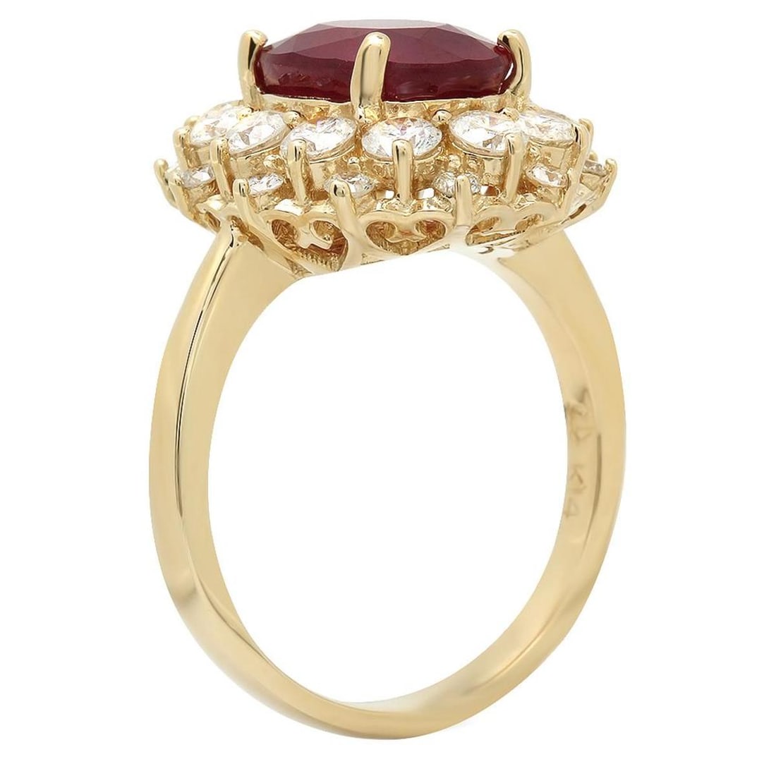 14K Yellow Gold 5.13ct Ruby and 1.50ct Diamond Ring - 2