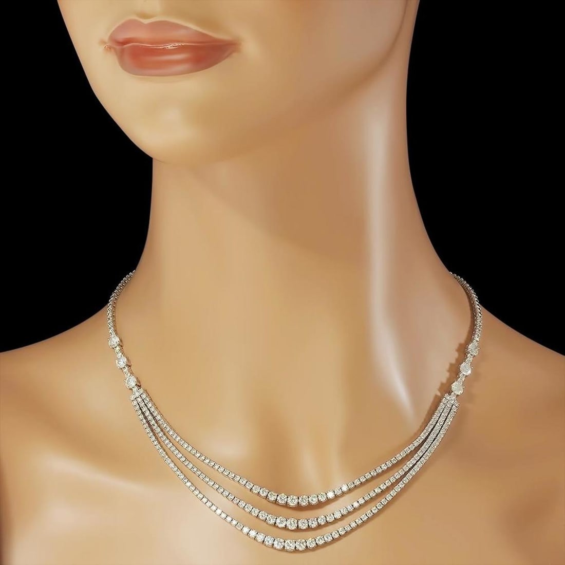 14K Gold 11.98ct Diamond Necklace - 3