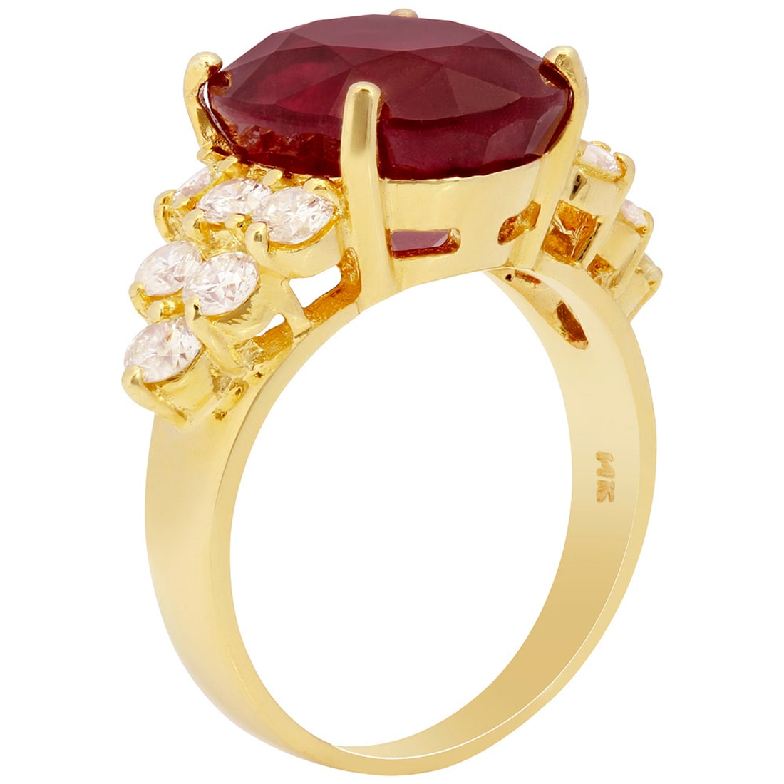 14k Yellow Gold 10.56ct Ruby 1.06ct Diamond Ring - 2
