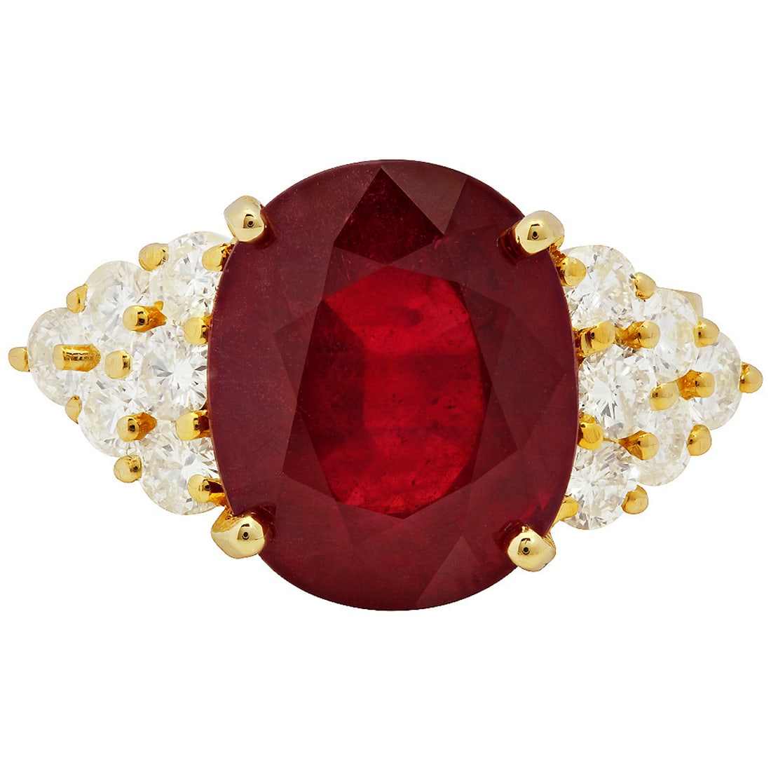 14k Yellow Gold 10.56ct Ruby 1.06ct Diamond Ring - 3