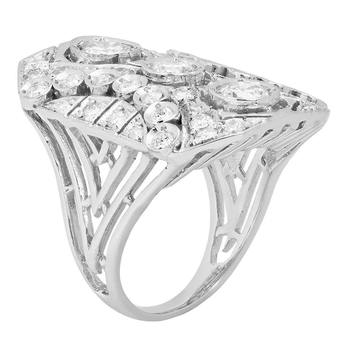 14k White Gold 2.55ct Diamond Ring - 2