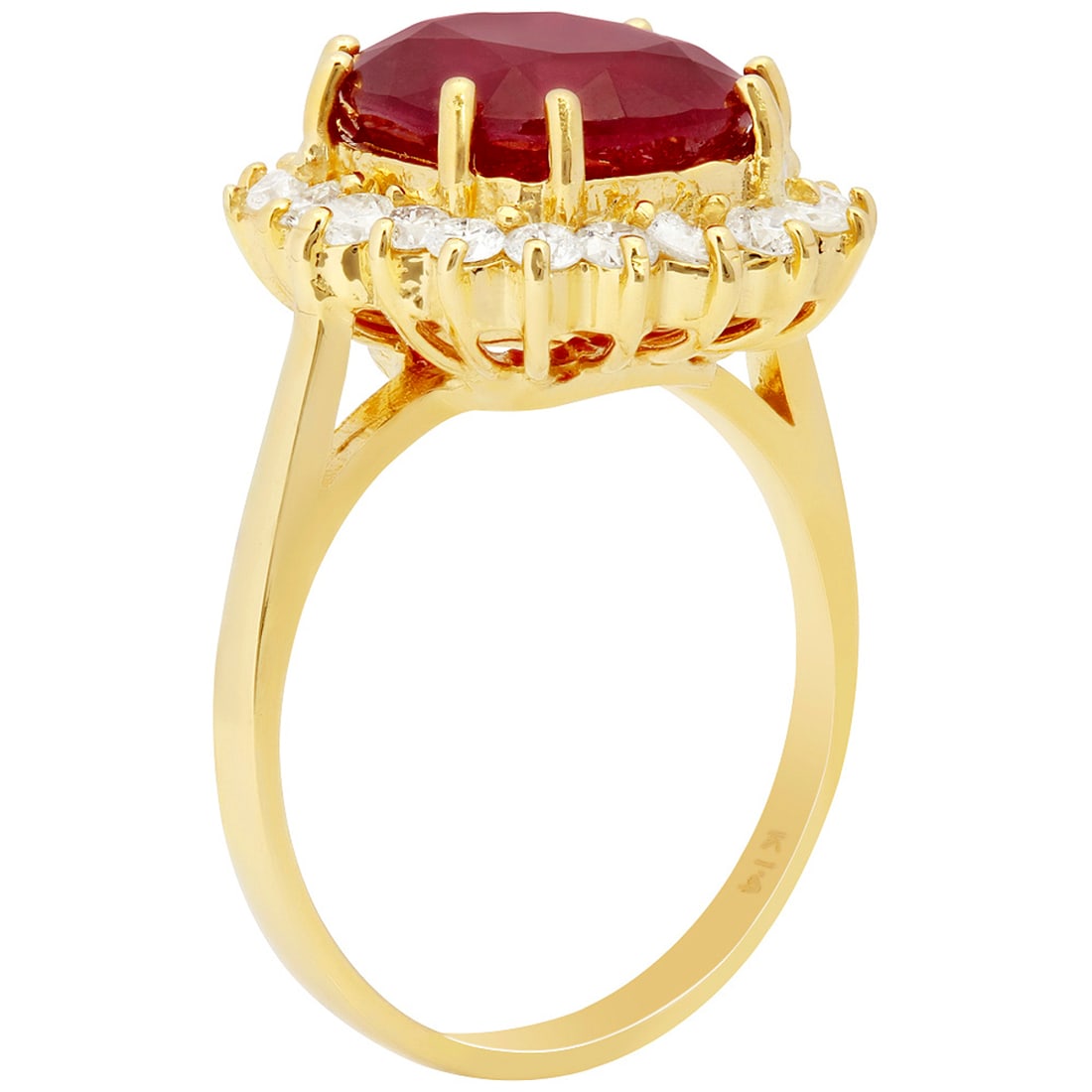 14k Yellow Gold 6.16ct Ruby 0.81ct Diamond Ring - 2