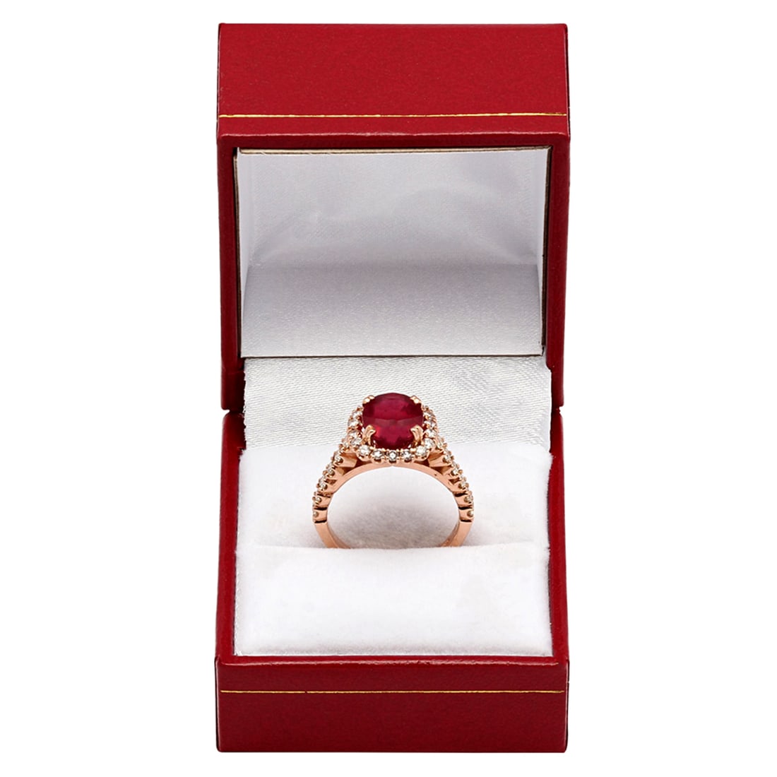 14k Rose Gold 4.34ct Ruby 1.07ct Diamond Ring - 3