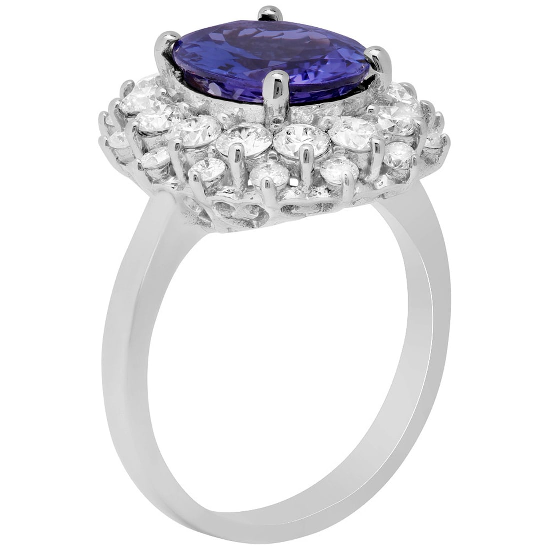 14k White Gold 3.29ct Tanzanite 1.61ct Diamond Ring - 2